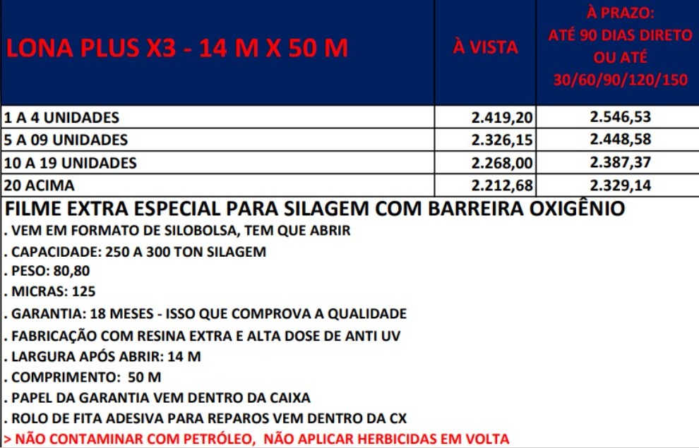 LONA PLUS X3 - 14 M X 50 M