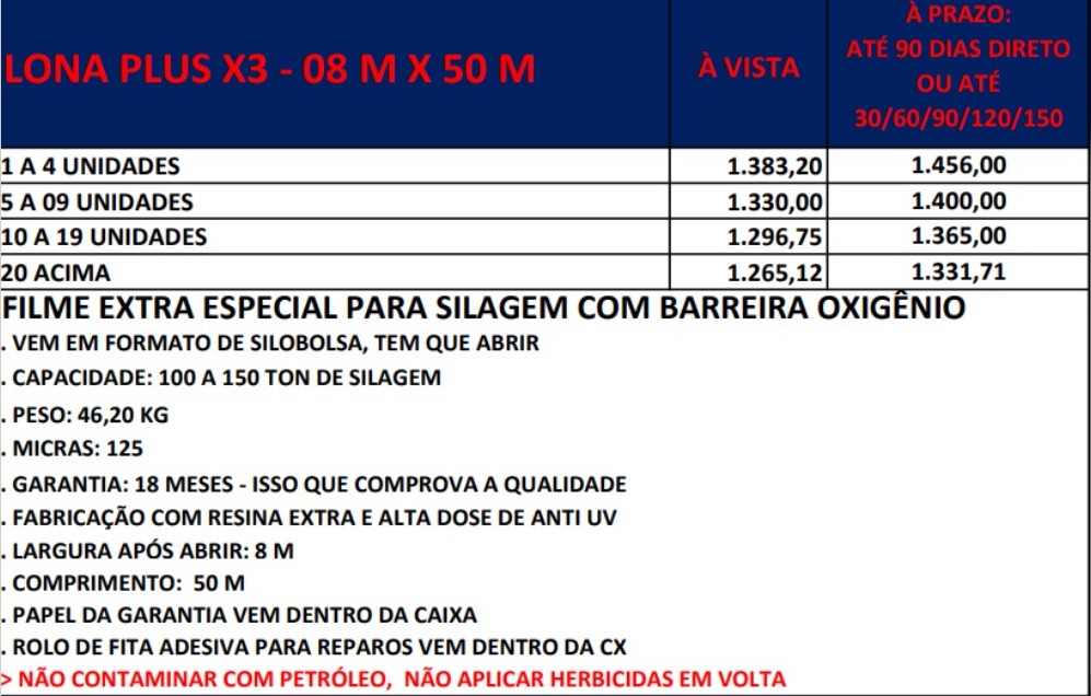 LONA PLUS X3 - 08 M X 50 M