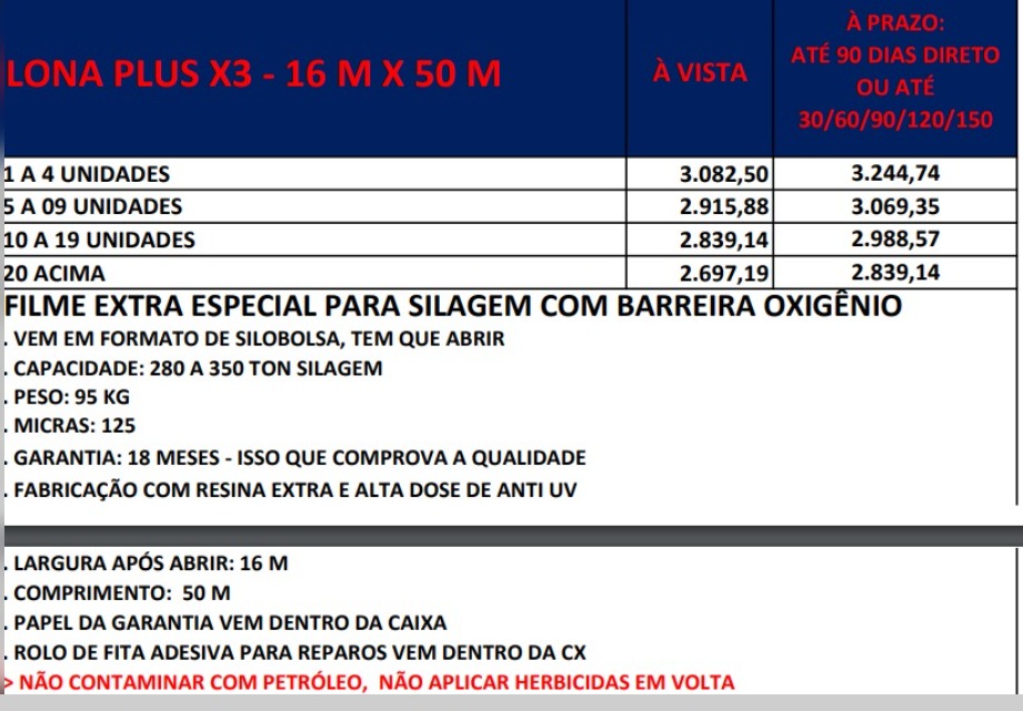 LONA PLUS X3 - 16 M X 50 M