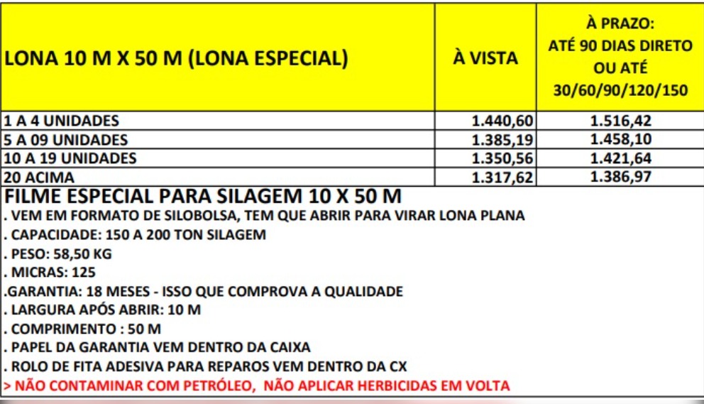 LONA 10 M X 50 M (LONA ESPECIAL)
