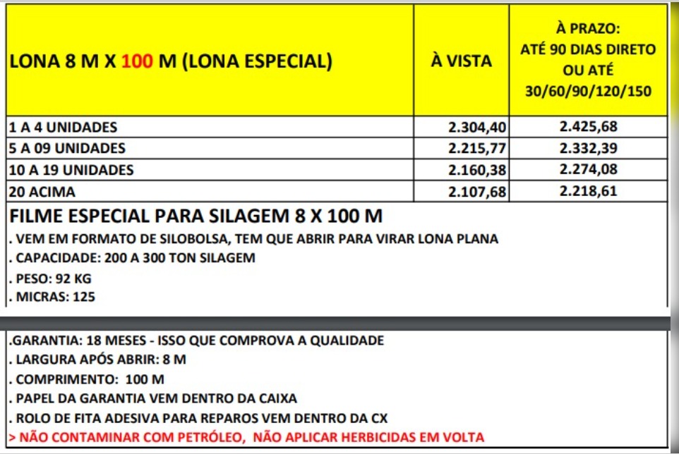 LONA 8 M X 100 M (LONA ESPECIAL)