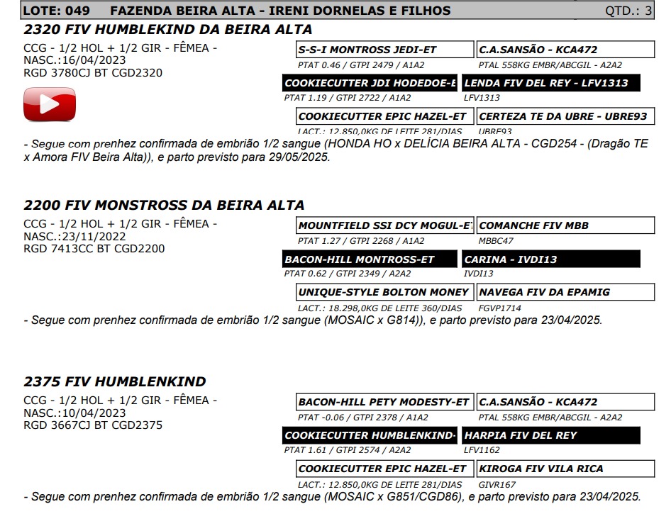 LOTE 49 3667-CJ 3780-CJ 7413-CC