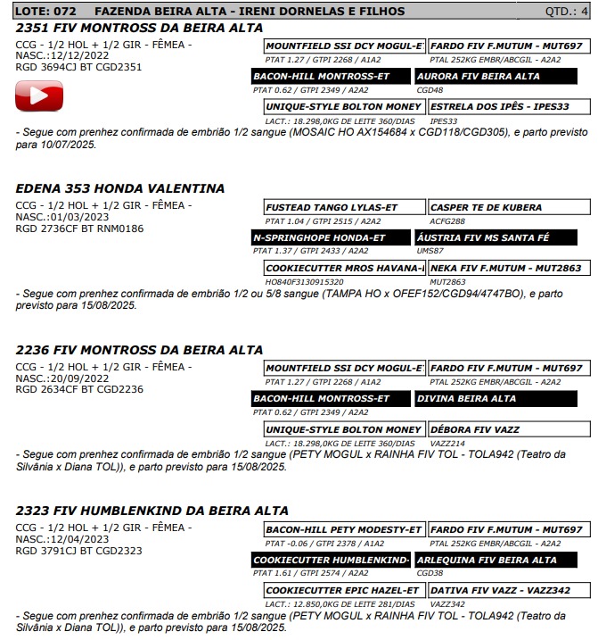 LOTE 72 3791-CJ 3694-CJ CF 2634-CF