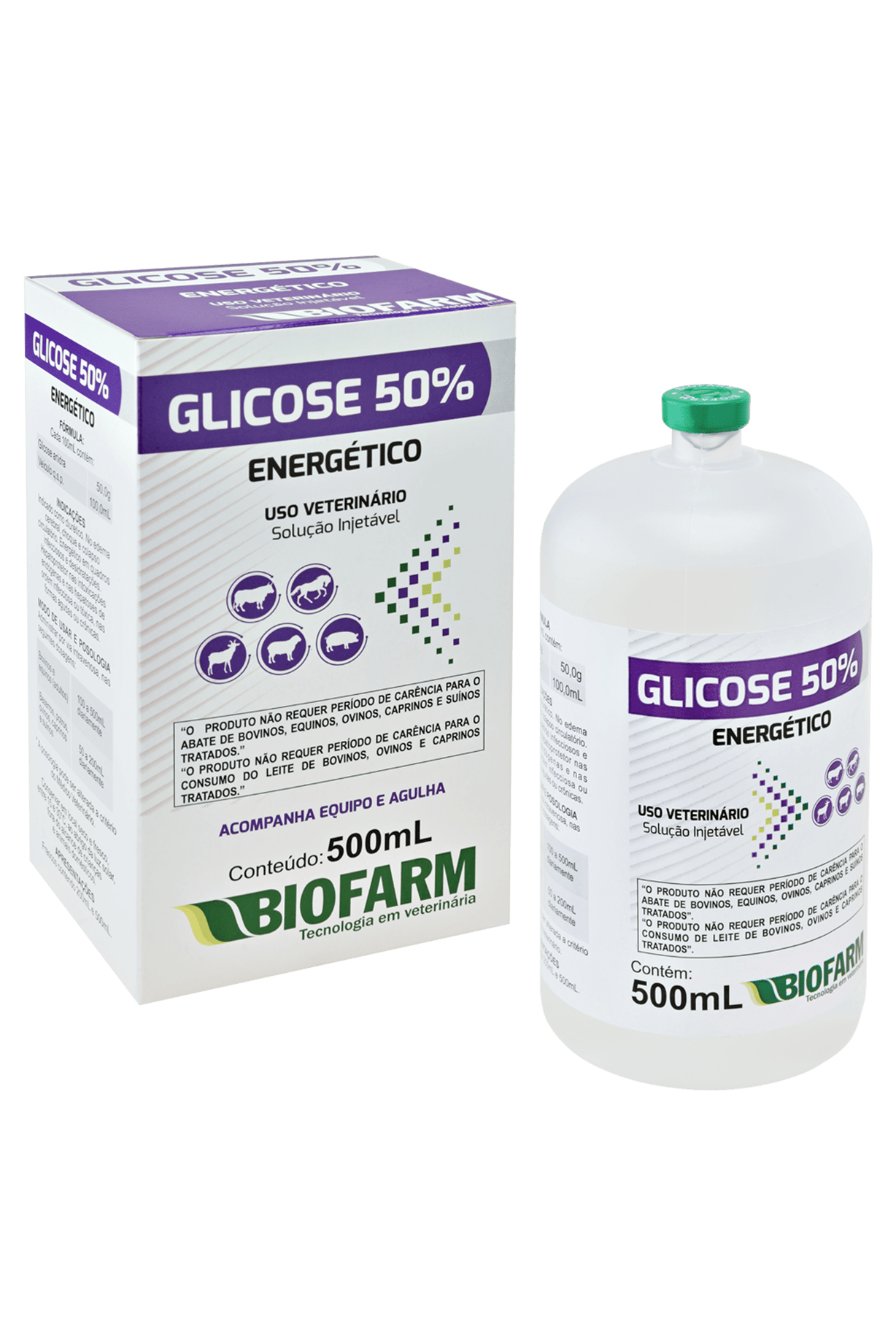 Glicose 50% C/equipo 500ml - Biofarm