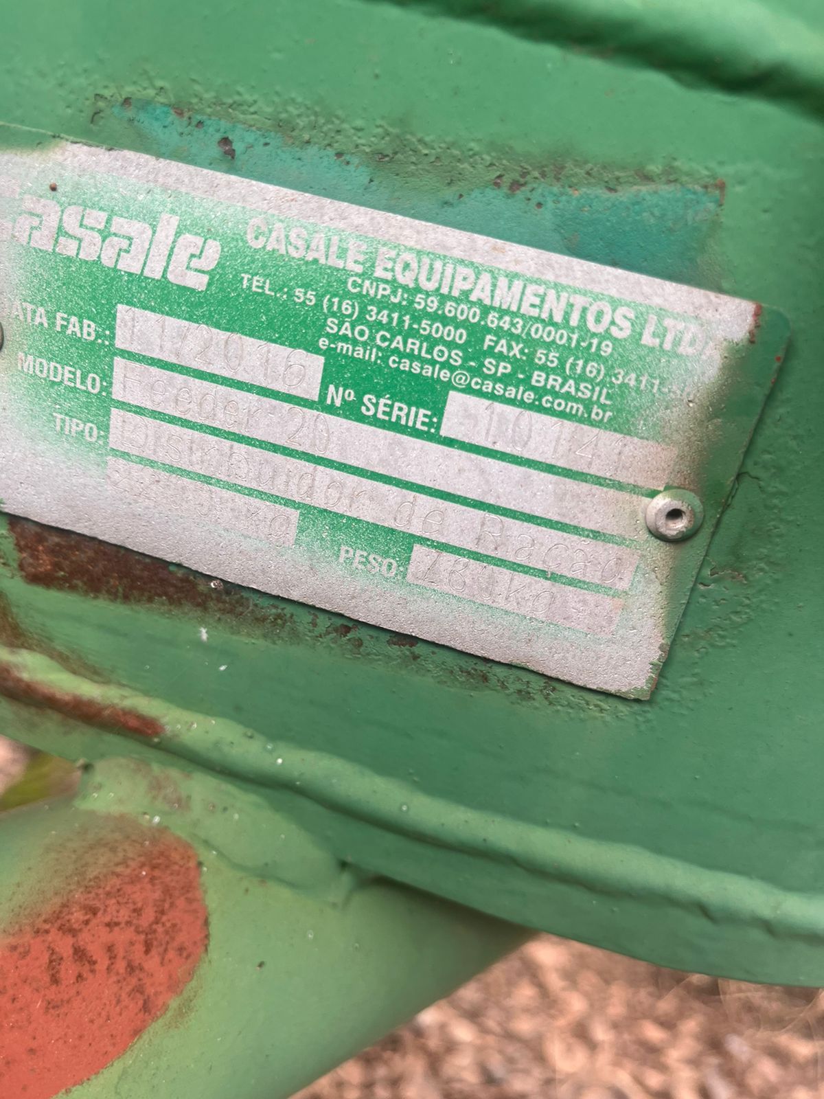 Tratador Casale Feeder 20 SC Ano 2016 Novo sem uso