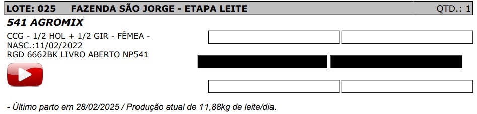 LOTE 25 - AGROMIX - NP 541