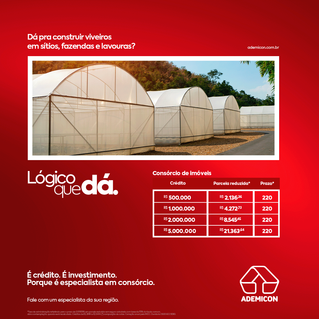 Consórcio de Imóveis para Construção de Viveiros ou Fazendas