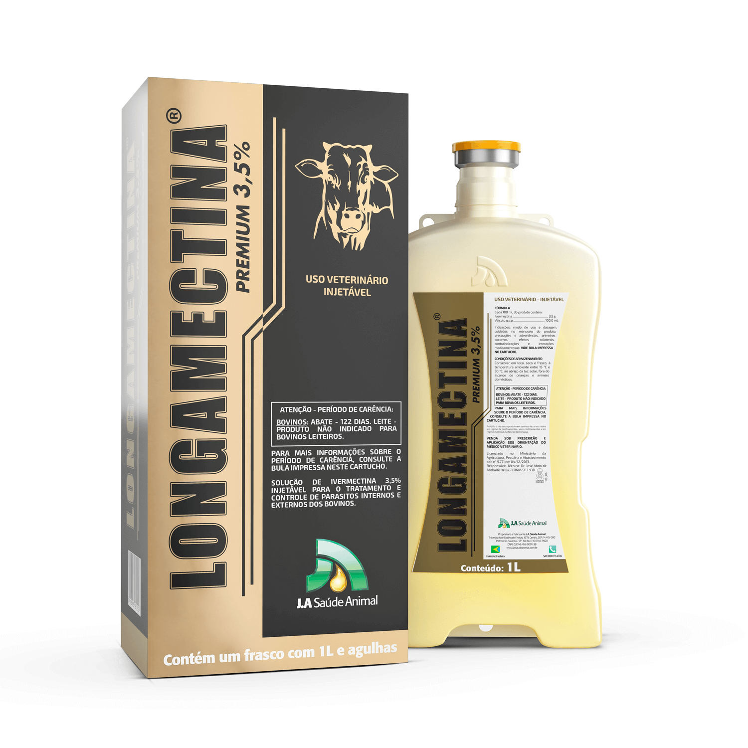 Longamectina Premium 3,5% 1l - Ja Saúde Animal