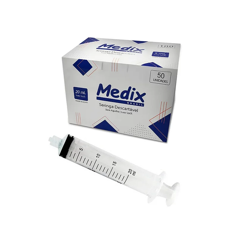 Seringa Desc 20ml S/ Ag Lock - Medix