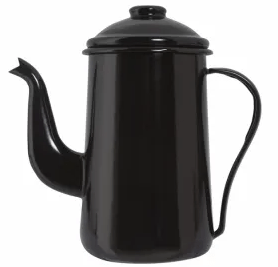 Bule Café Trad. 14 Esmaltado Preto Mãe ágata - Ewel