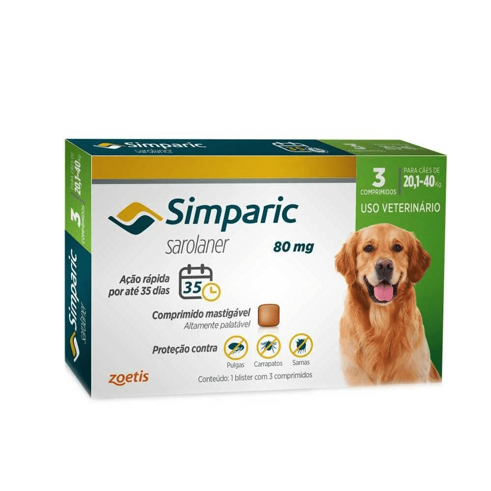 Simparic C/3 Comp. 80mg (20 A 40kg) - Simparic