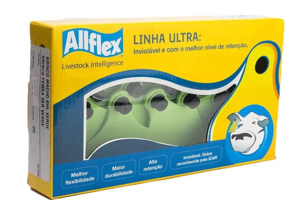 Brinco Maxx Liso Verde C/25 - Allflex