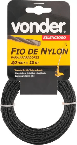 Fio De Nylon 3,0mmx10m Silencioso - Vonder