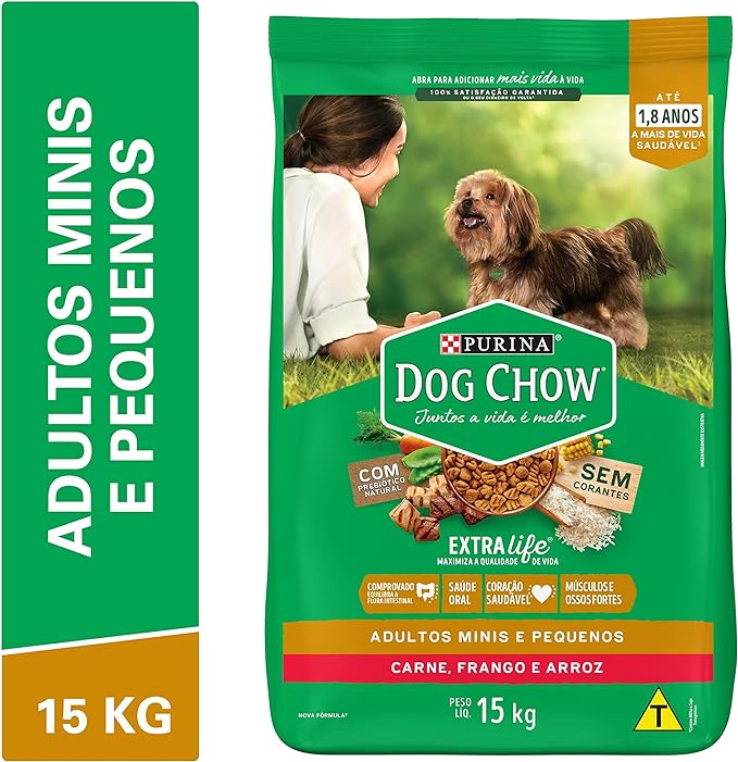 Ração Adulto Raça Mini/pequeno. Carne, Frando E Arroz 15kg - Dog Chow