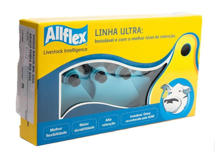 Brinco Grande C/num Azul C/25 - Allflex