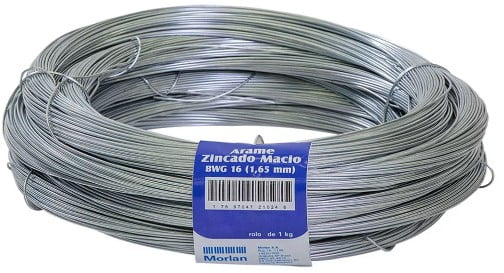 Arame Zincado Macio Bwg 16 1,65mm 1kg - Morlan