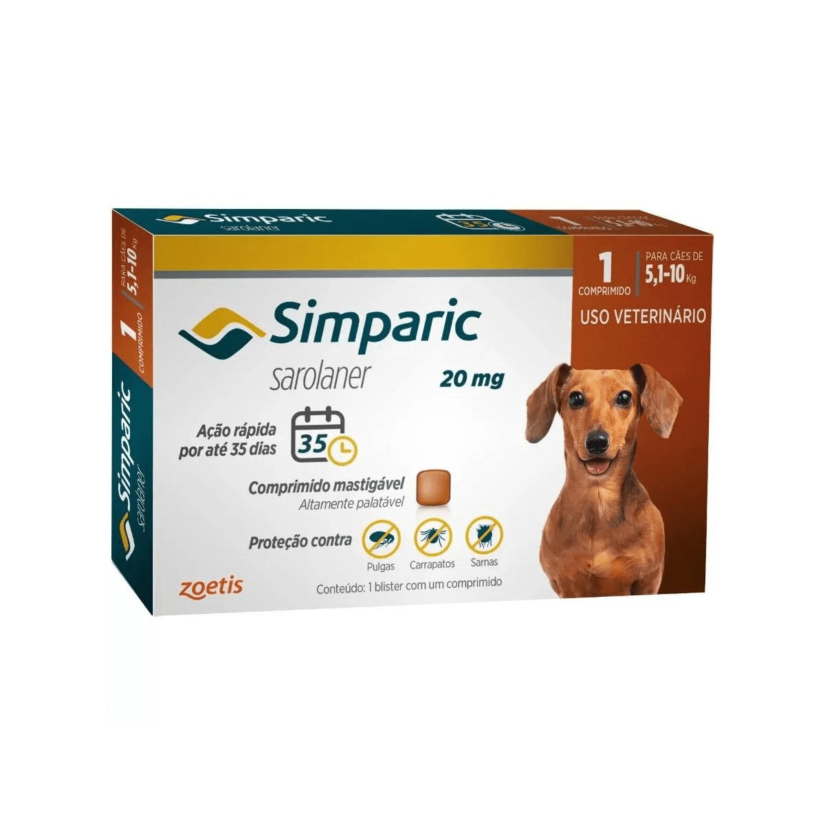 Simparic C/3 Comp. 20mg (5 A 10kg) - Simparic
