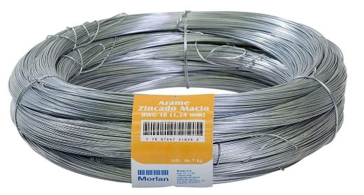 Arame Zincado Macio Bwg 18 1,24mm 1kg - Morlan