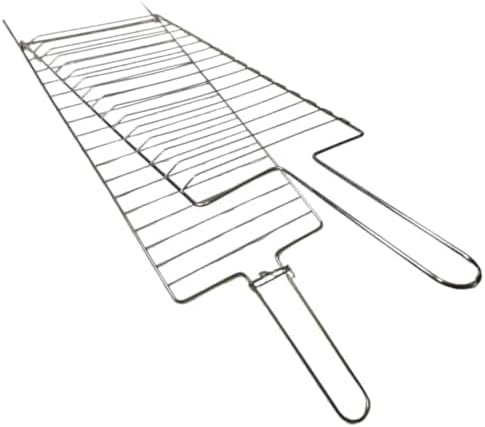 Grelha Dupla Abaulada Dobrável de Churrasco para Assar Peixe, Frango (Grelha 03(80x30))