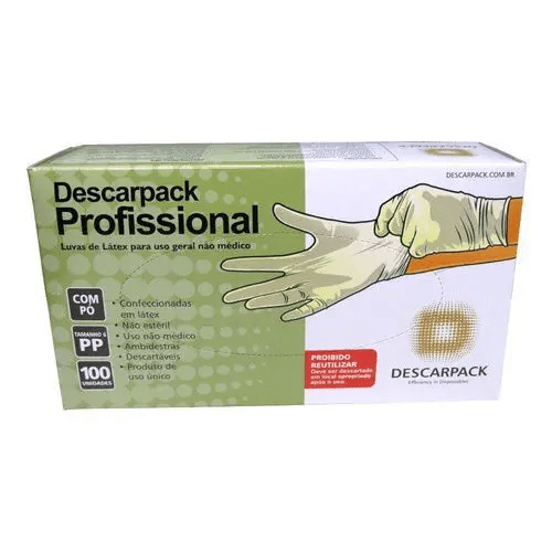 Luva Látex Tam. Pp Prof Com Pó - Descarpack