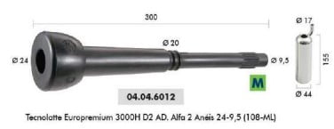 Teteira Borracha H3000 Ad.alfa 2 Anéis 24x9,5 C/4 - Tecnolatte