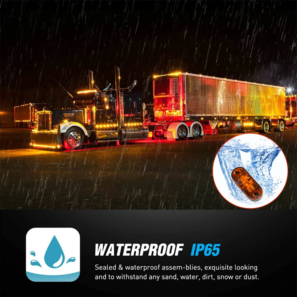 Luz de Cortesia LED Âmbar para Carreta Rodoviária – 12V/24V