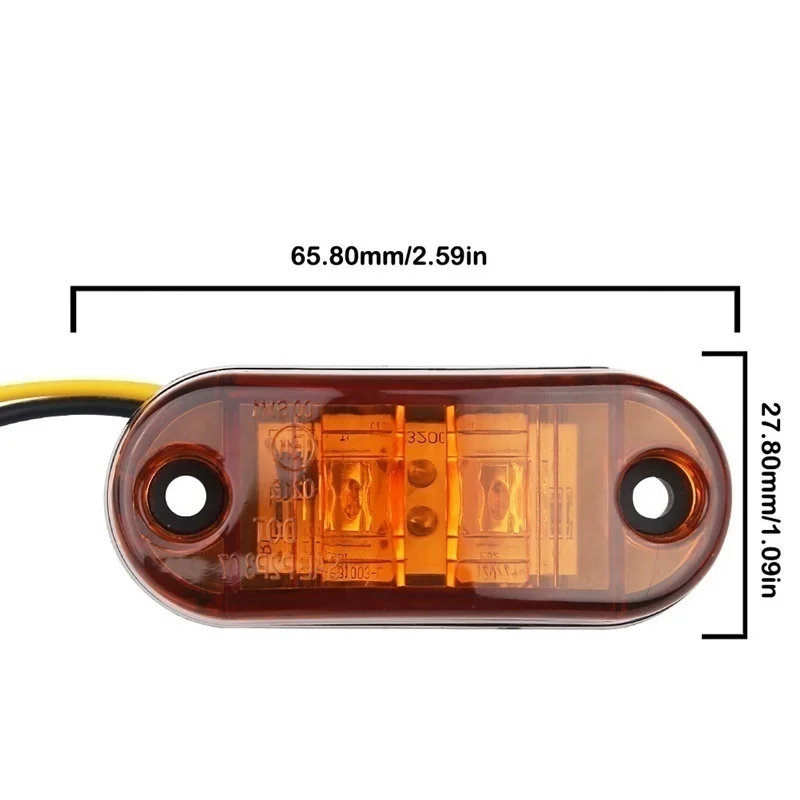 Luz de Cortesia LED Âmbar para Carreta Rodoviária – 12V/24V