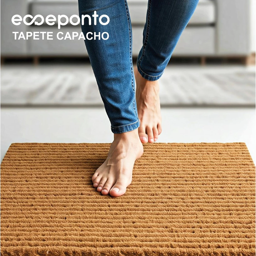 TAPETE CAPACHO DE FIBRA DE COCO - 80 X 40 CM - ALTA QUALIDADE E RESISTÊNCIA