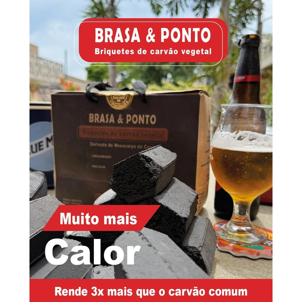 CARVÃO BRASA & PONTO 2K-MAIS SABOR PARA O SEU CHURRASCO