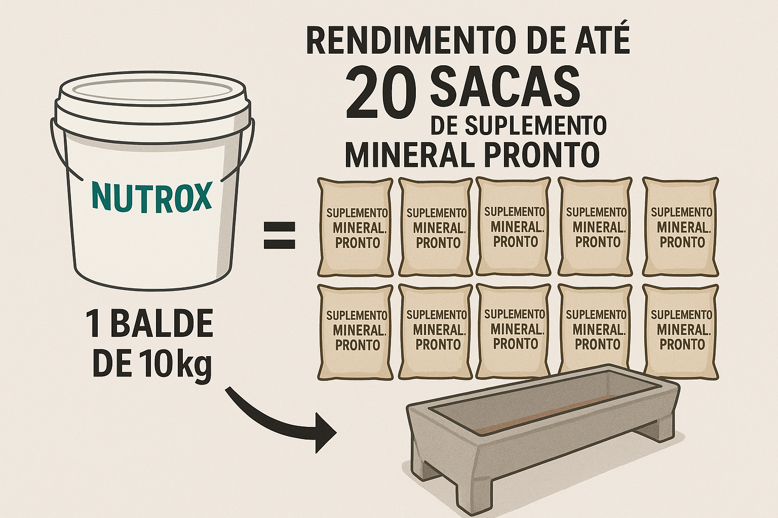 Suplemento Nutrox Pró Leite Reprodução para Gado Leiteiro