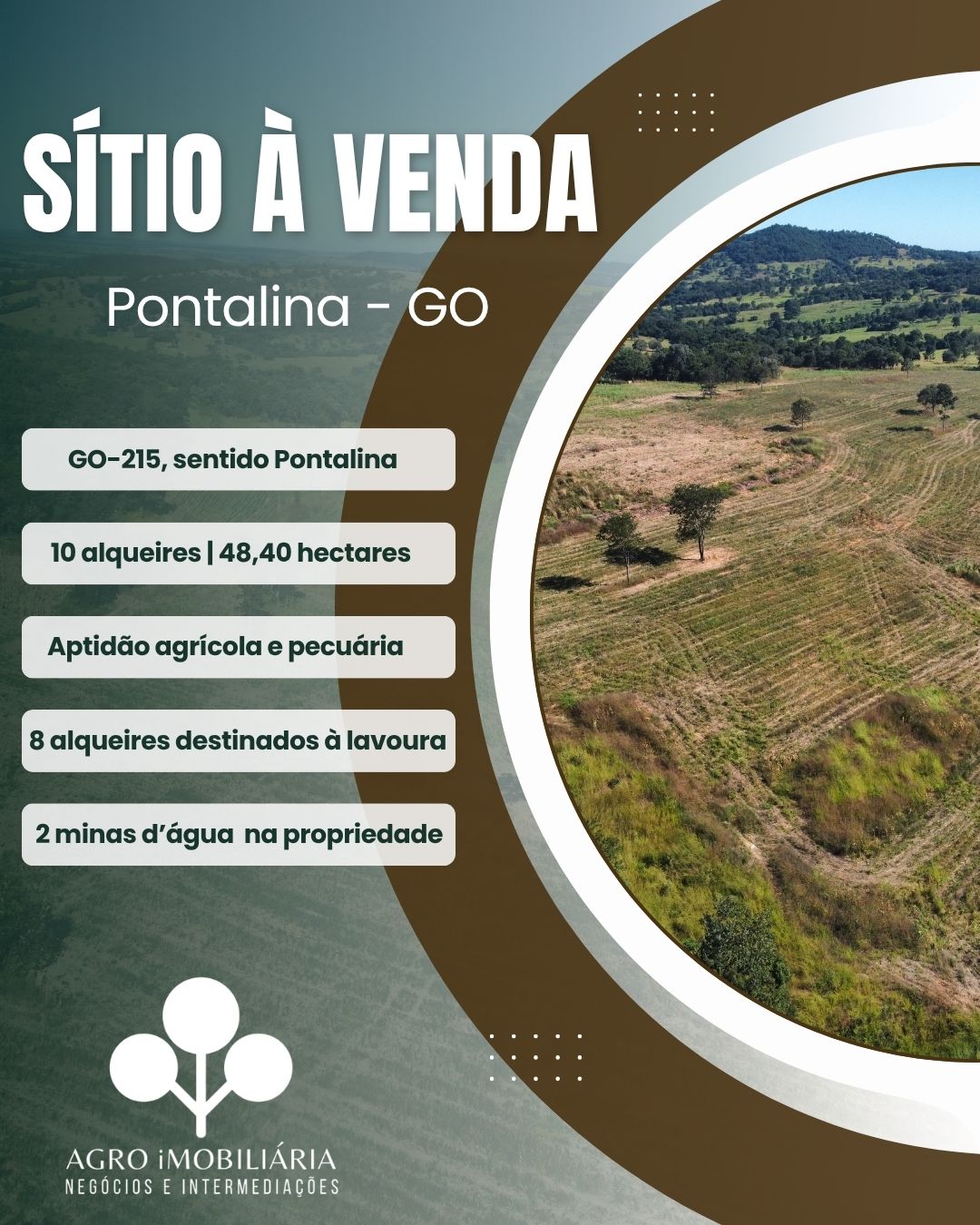 SÍTIO À VENDA EM PONTALINA - GO